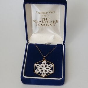 Expressly Yours Snowflake Pendant Necklace on 12k Gold Filled Chain, Gift